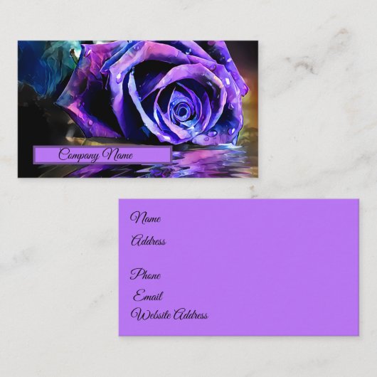 Paars Roos Visitekaartje (Voorkant / Achterkant)