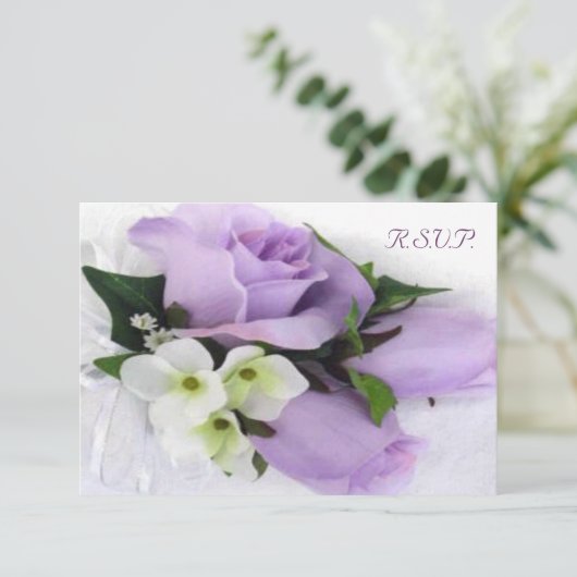 Paars Roos Weddenschap RSVP (Staand voorkant)
