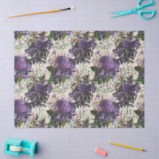 Paars Roos - Weefselpapier Tissuepapier (Craft)