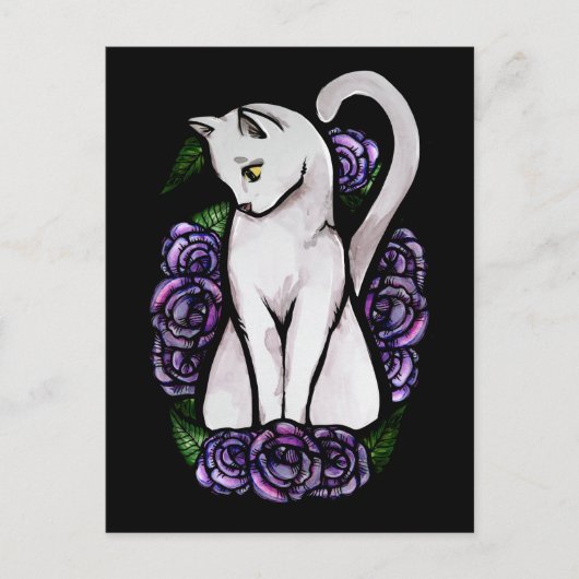 Paars roos wit roos briefkaart (Voorkant)