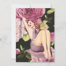 paars roos zet meisje vrijgezellenfeest op kaart