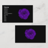 Paars Roos. Zwarte achtergrond. Visitekaartje (Voorkant / Achterkant)