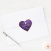 Paars Rose Goud Frame Logo en Monogram Bedankt Hart Sticker (Envelop)
