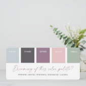 Paars & Roze 2021 Huwelijkskleur Paletkaart Kaart (Staand voorkant)