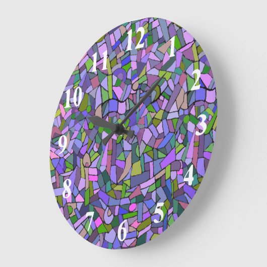 Paars roze Abstract mozaïekpatroon Grote Klok (Hoek)
