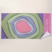 Paars roze Abstract op maat Strandlaken (Voorkant)