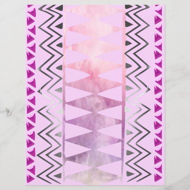 Paars & Roze Abstract Scrapbook Papier (Voorkant)