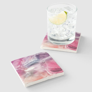 Paars Roze Abstract Stenen Onderzetter