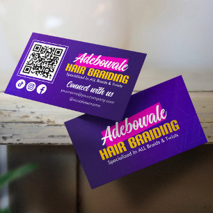Paars, Roze Afrikaans Haar Maak contact met ons QR Visitekaartje