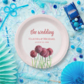 Paars-roze alliums - Bloem Waterverf squa Papieren Bordje (Feest)