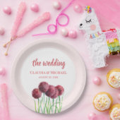 Paars-roze alliums - Bloem Waterverf squa Papieren Bordje (Feest)