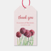 Paars-roze Alliums - Bloemloze Waterverf Cadeaulabel (Voorkant)