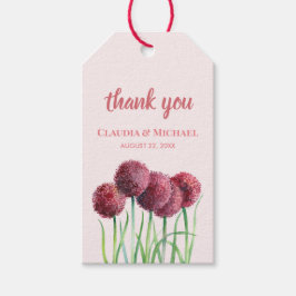Paars-roze Alliums - Bloemloze Waterverf Cadeaulabel
