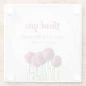 Paars-roze Alliums - Bloemloze Waterverf Glazen Onderzetter (Achterkant)