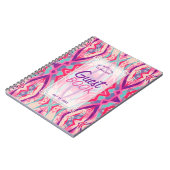Paars roze Aztec Boho Tribal Guest Book Notitieboek (Linkerzijde)