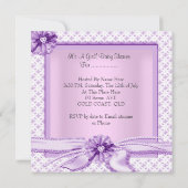 Paars Roze Baby shower Meisje Floral Kaart (Achterkant)