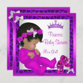 Paars-roze Baby shower van Afrika 3 Kaart (Voorkant / Achterkant)