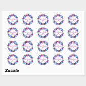Paars Roze Blauw Bloemig Bruidsmeisjesfeest Dank J Ronde Sticker (Vel)