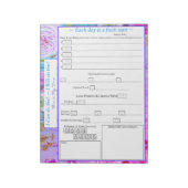 Paars, roze, blauw, Floral 5 plus 1 maaltijdverkli Notitieblok (Linkerzijde)