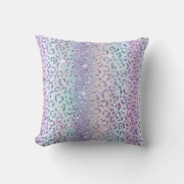 Paars roze blauw leopard ombre Sparkle Kussen