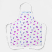 Paars roze blauw schilderingspatroon, aangepast schort (Voorkant)