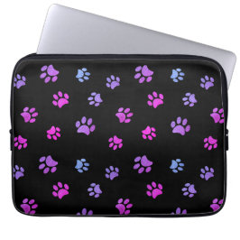 Paars roze blauw schilderingspatroon laptop sleeve