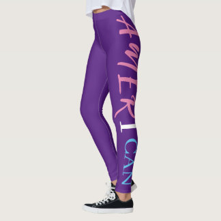 Paars Roze Blauw Zwart Vrouw Afrika Amerika Leggings
