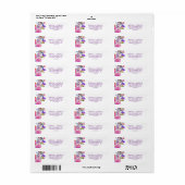 Paars Roze & Blauwe Bloemen Weduwadres Etiket (Full Sheet)