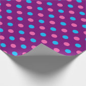 Paars Roze Blauwe Stippenpatroon Cadeaupapier (Hoek)