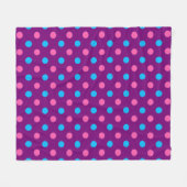 Paars Roze Blauwe Stippenpatroon Fleece Deken (Voorkant (Horizontaal))