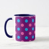 Paars Roze Blauwe Stippenpatroon Mok (Links)