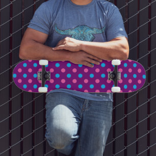 Paars Roze Blauwe Stippenpatroon Persoonlijk Skateboard