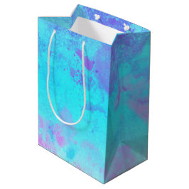 Paars Roze Blauwe Verfspatten Abstract Stijlvol Medium Cadeauzakje