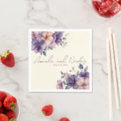Paars roze bloem bruiloft papier servetten (Insitu)