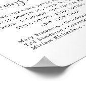 Paars Roze Bloem Teken van Herinnering voor Trouwd Poster (Hoek)