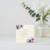 Paars, roze bloemen op Wedding Enclosure Kaart (Staand voorkant)