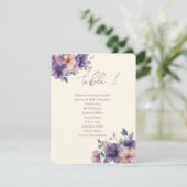 Paars roze bloemen op Zitting Grafiek Tabel Plan (Staand voorkant)