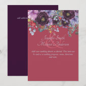 Paars Roze Bloemig Program Menu Details Sjabloon (Voorkant / Achterkant)