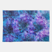 Paars roze bloempatroon digitale ontwerpkunst theedoek (Horizontaal)