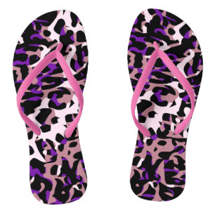 Paars roze Cheetah Abstract Teenslippers