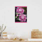 Paars Roze Chrysanthemum Floral Flowers Poster (Keuken)