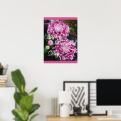 Paars Roze Chrysanthemum Floral Flowers Poster (Thuiskantoor)