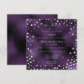 Paars roze Confetti parels Vrijgezellenfeest Kaart (Voorkant / Achterkant)