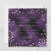 Paars roze Confetti parels Vrijgezellenfeest Kaart (Voorkant)