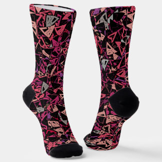 Paars Roze Driehoek Patroon Sokken