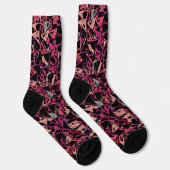Paars Roze Driehoek Patroon Sokken (Rechts)