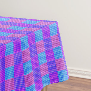 Paars roze en blauw gecontroleerd ontwerp van tart tafelkleed