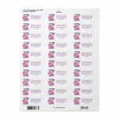 Paars roze en blauwe bloemen Baby shower Etiket (Full Sheet)