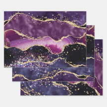 Paars & Roze en Gouden Nep Glitter Agate