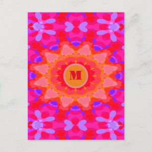 Paars, roze en Oranje Briefkaart